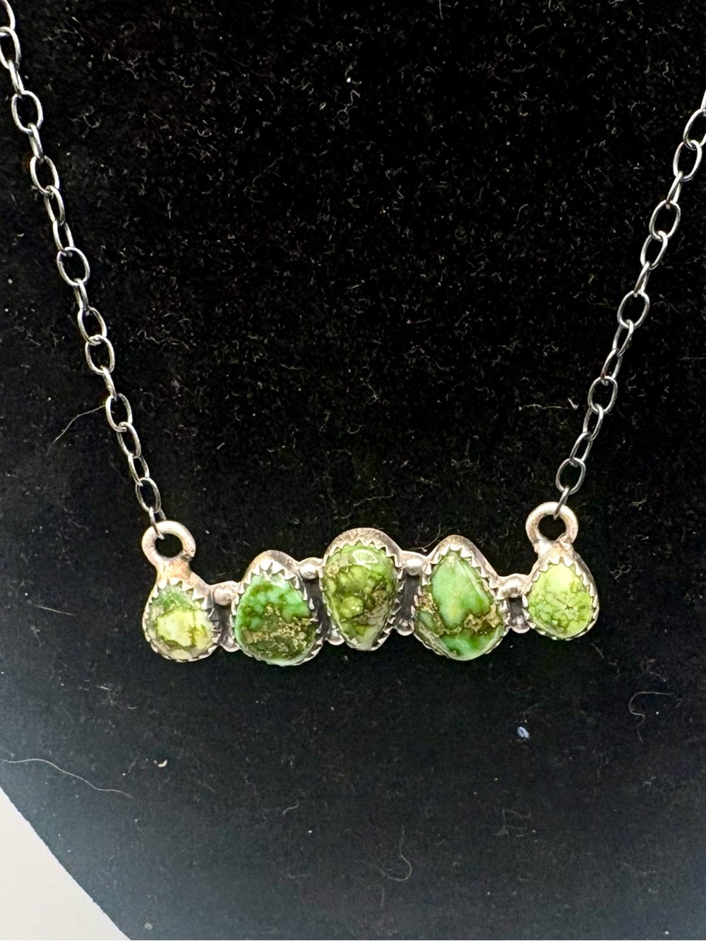 Sonoran Gold Turquoise Sterling Silver 5 Stone Necklace Adjustable NWT